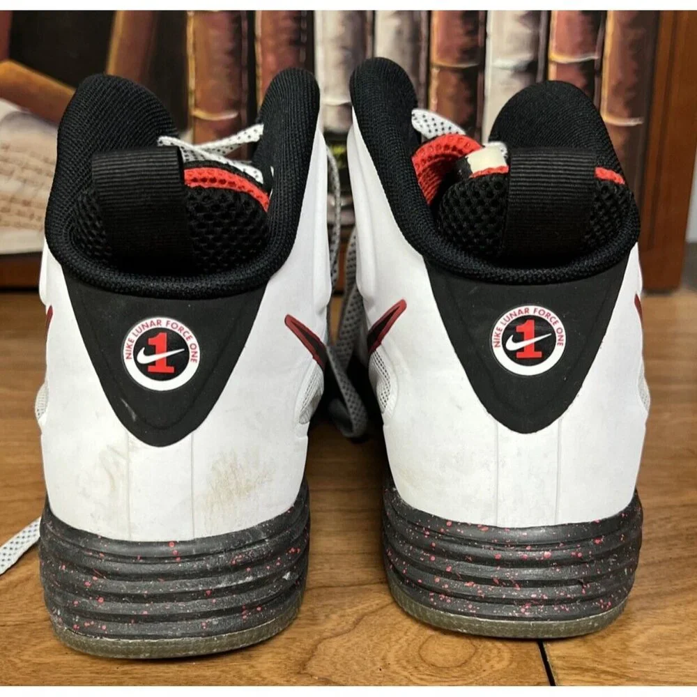 Nike Lunar Force 1 Fuse 580616 Sneaker Shoe White Black Red Size 9.5 - Picture 5 of 9